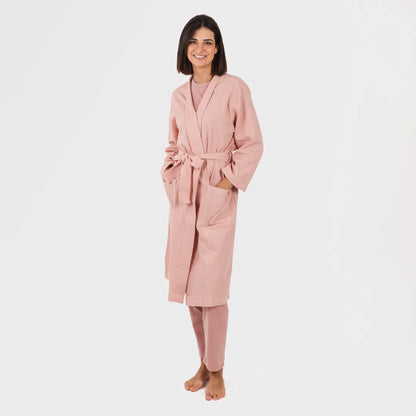 roupão liso com estampa de waffle