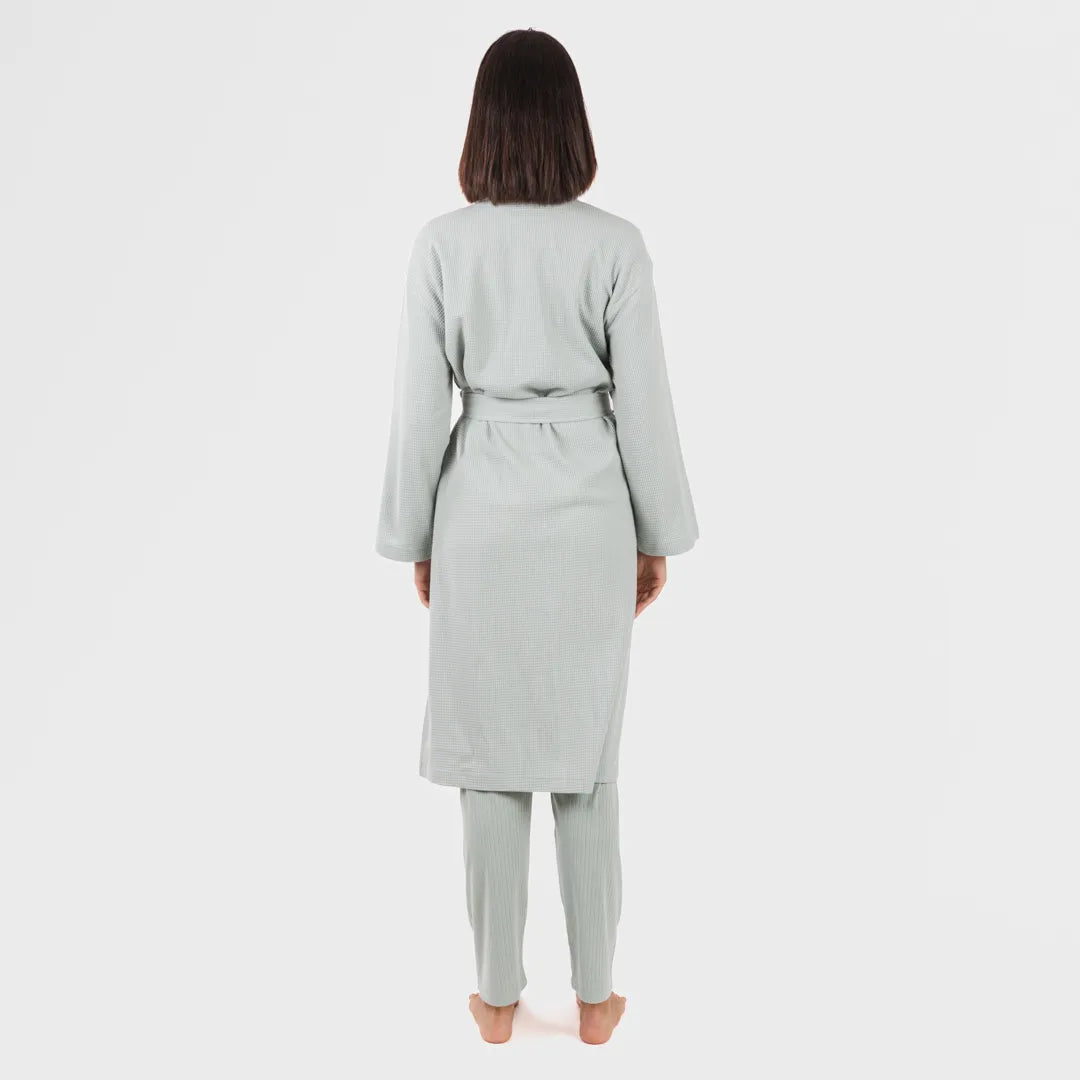 roupão liso com estampa de waffle