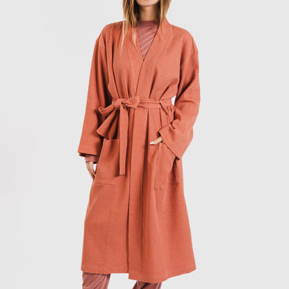 roupão liso com estampa de waffle