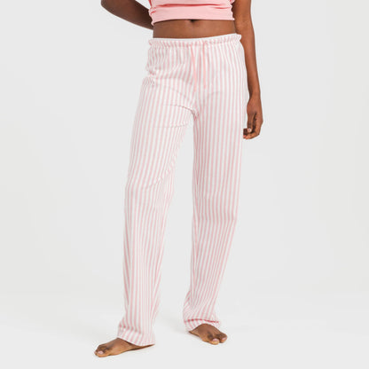 Pijama largo algodón mujer manga fluida Raya Kodac marsala