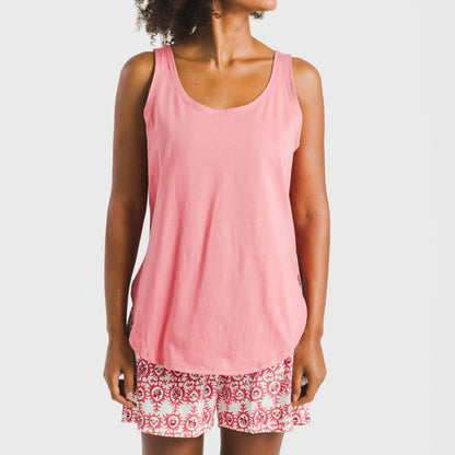 Pijama curto de algodão Azucena marsala