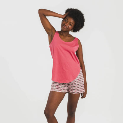 Pijama curto de algodão rosa Jannat