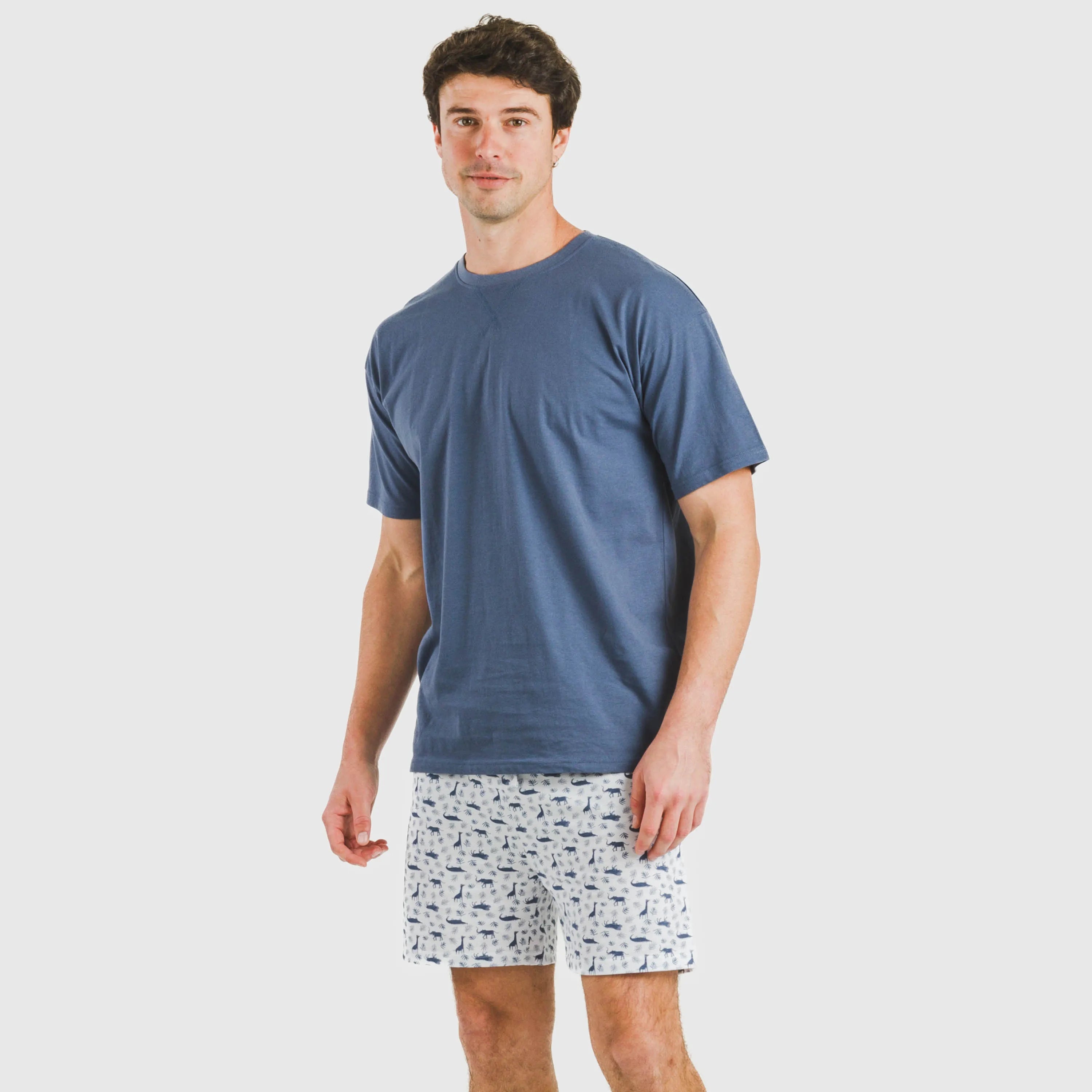 Pijama curto masculino Saachi em algodão, azul