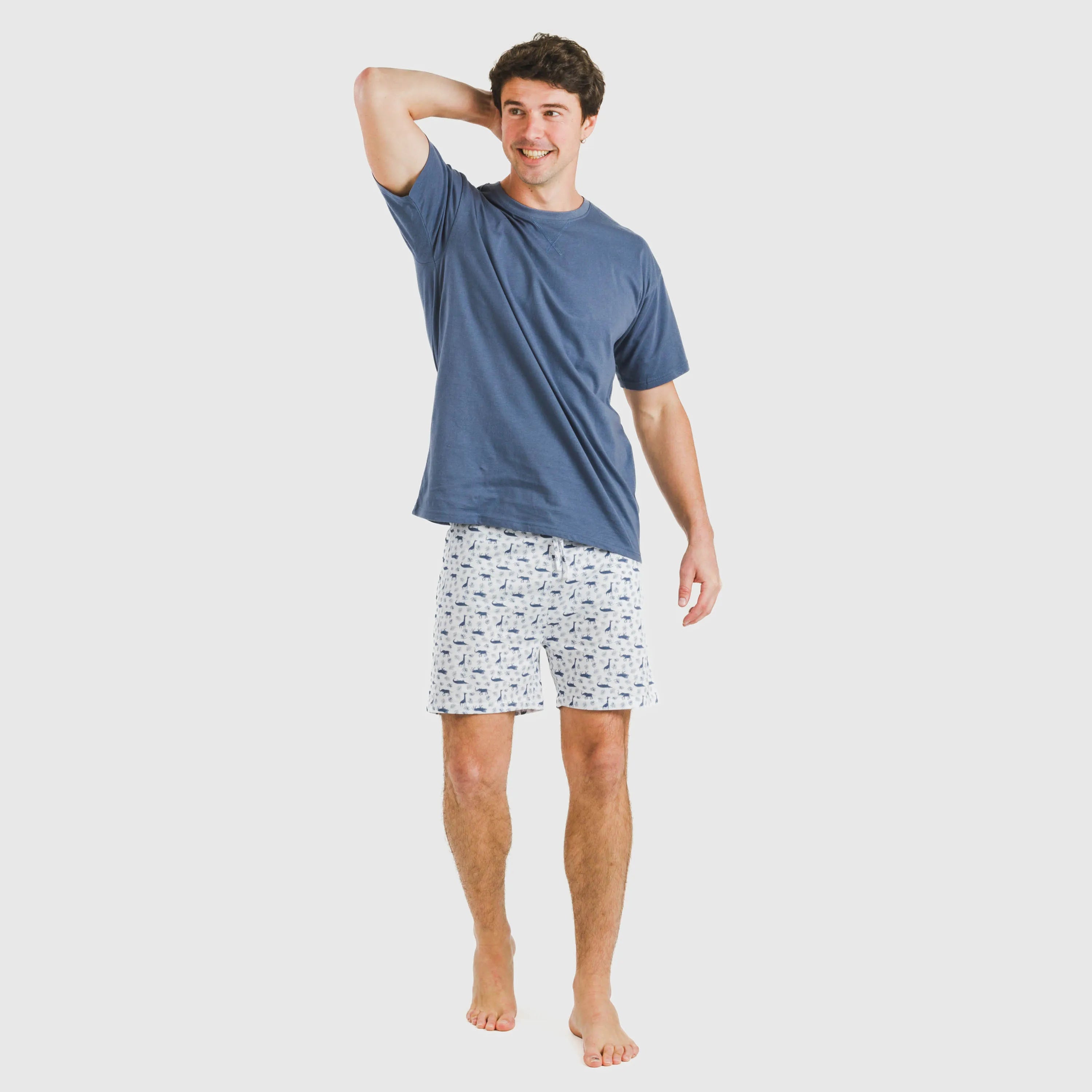 Pijama curto masculino Saachi em algodão, azul