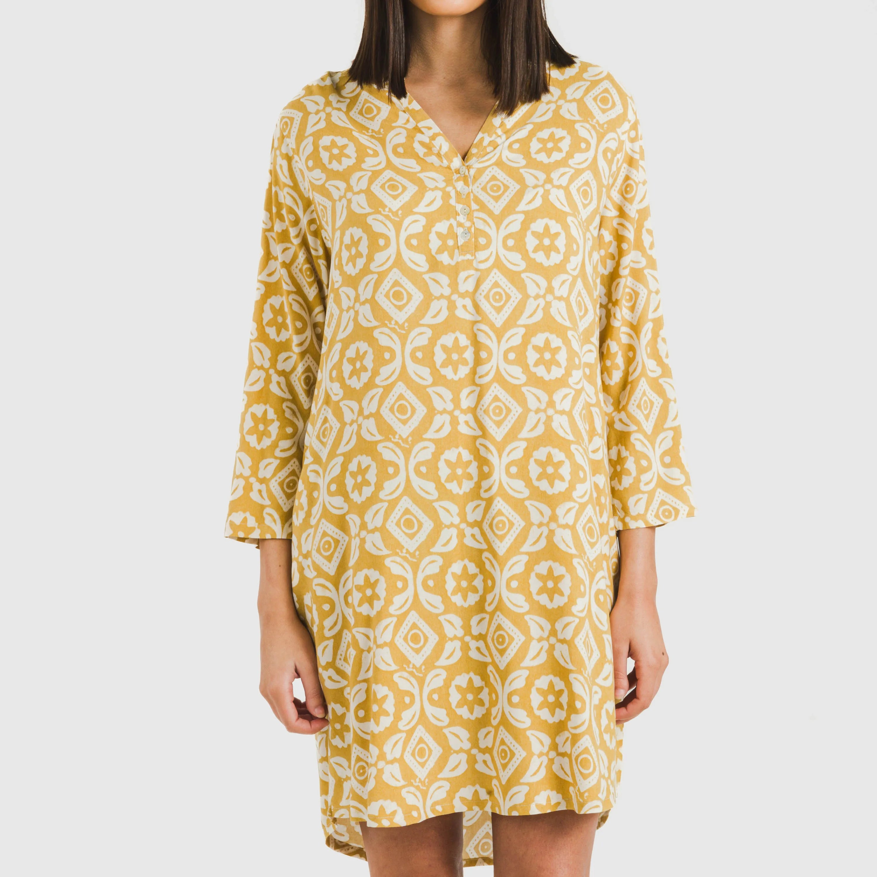 Túnica viscosa Calsita mostarda