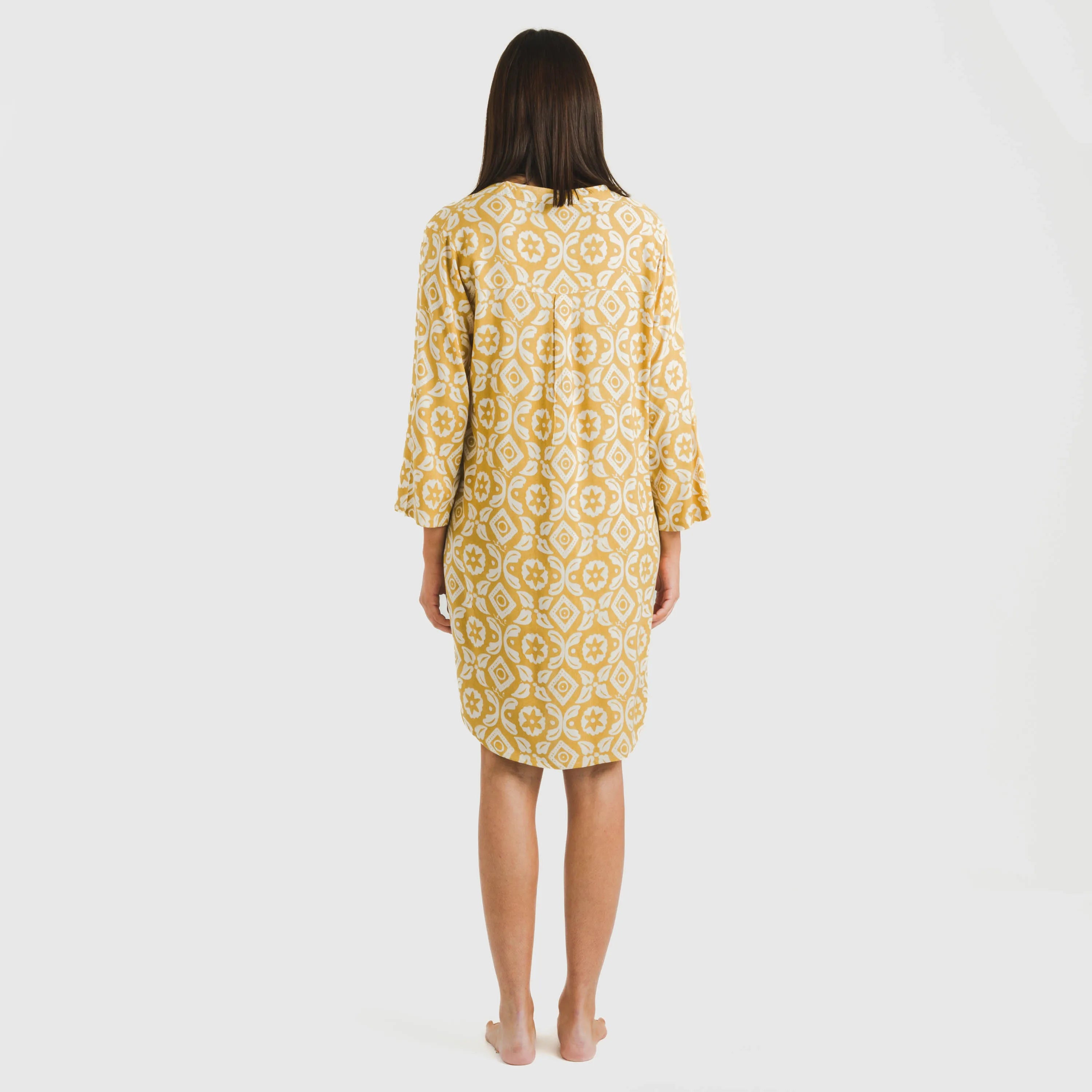 Túnica viscosa Calsita mostarda