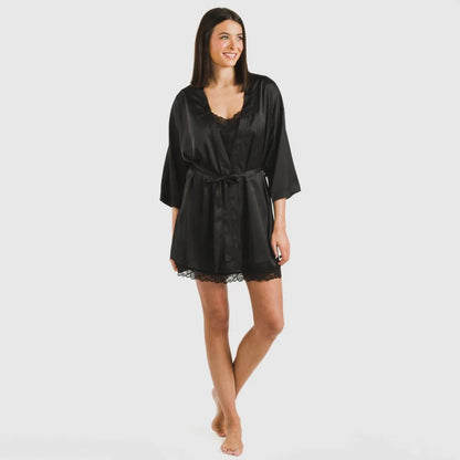 Robe curto feminino de cetim, liso, sexta-feira