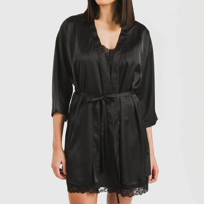 Robe curto feminino de cetim, liso, sexta-feira