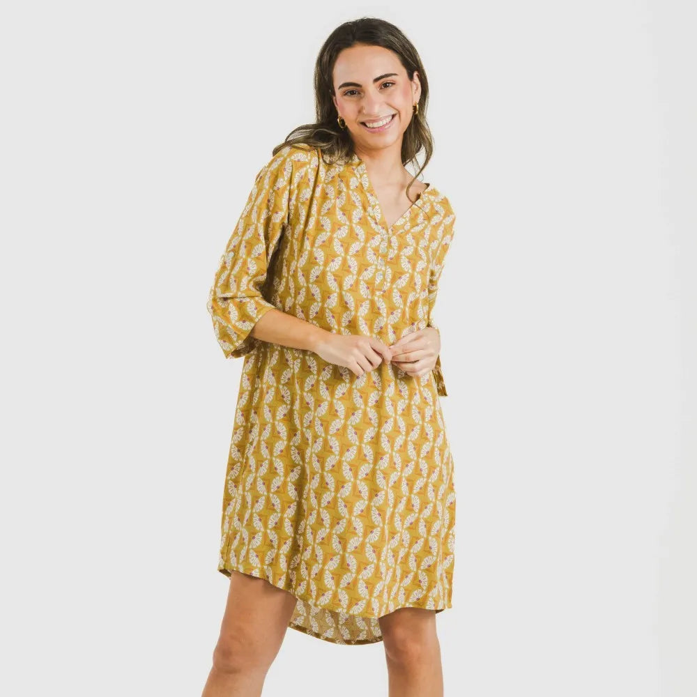 Túnica viscosa Calsita mostarda