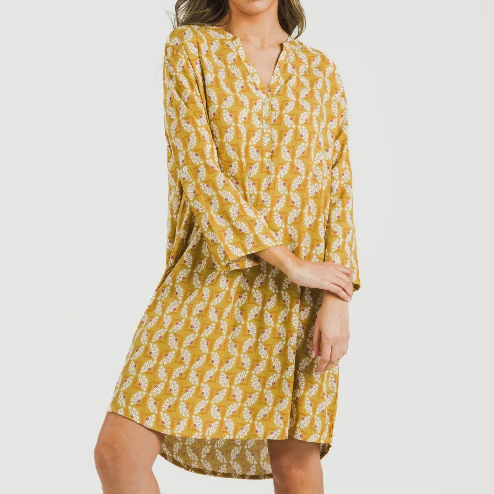 Túnica viscosa Calsita mostarda