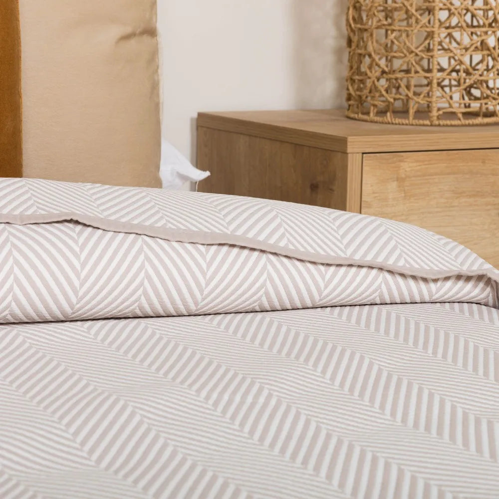 Colcha de casal, tecido jacquard, Delta taupe