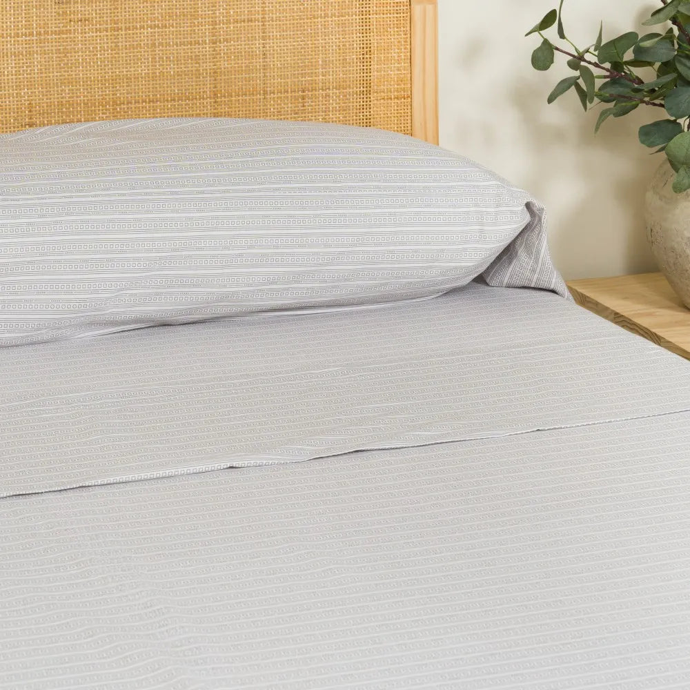 Jogo de lençóis de algodão Sarananda na cor verde sálvia