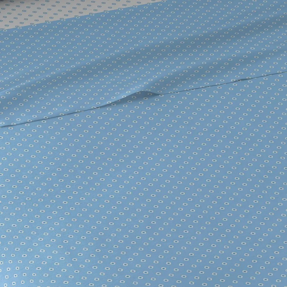 Jogo de lençóis algodão Verso reversível azul indigo