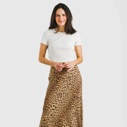 Saia midi de viscose Leo bambula