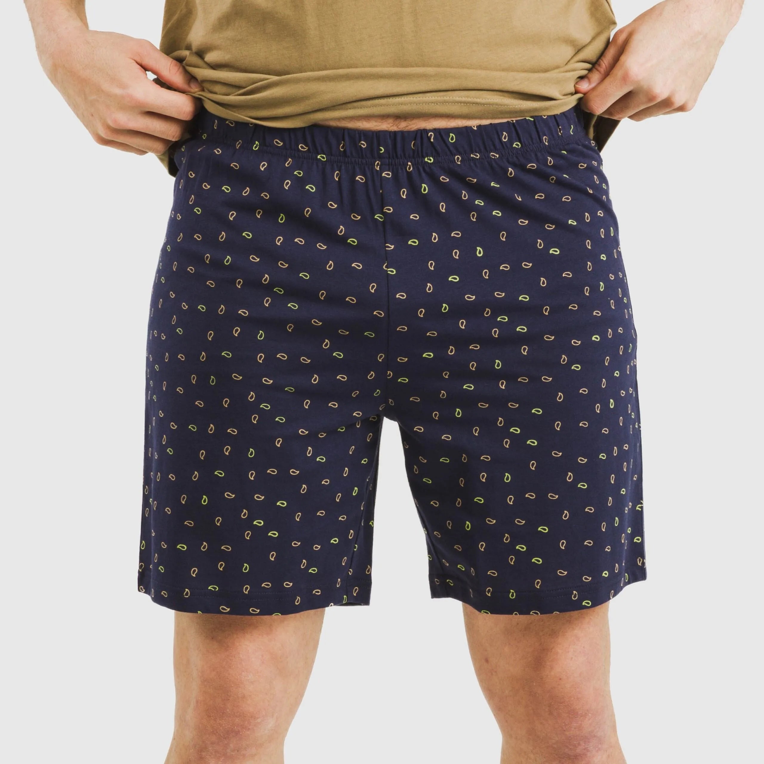 Pijama curto masculino Oggy de algodão, cáqui