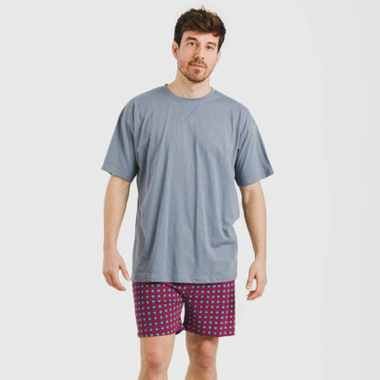Pijama curto masculino de algodão Gladiolo Indigo