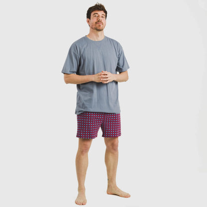 Pijama curto masculino de algodão Gladiolo Indigo