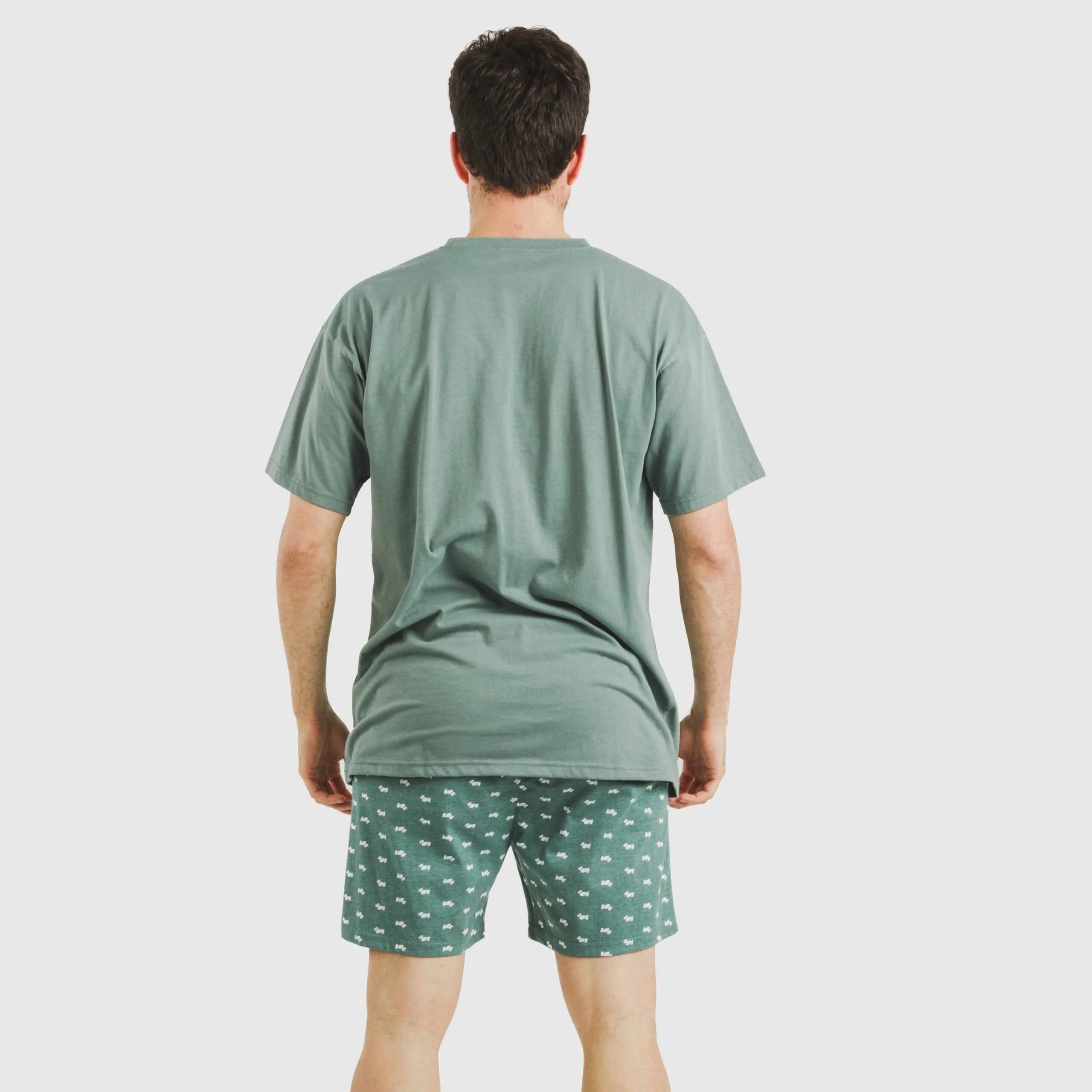 Pijama curto masculino Dawin em algodão verde
