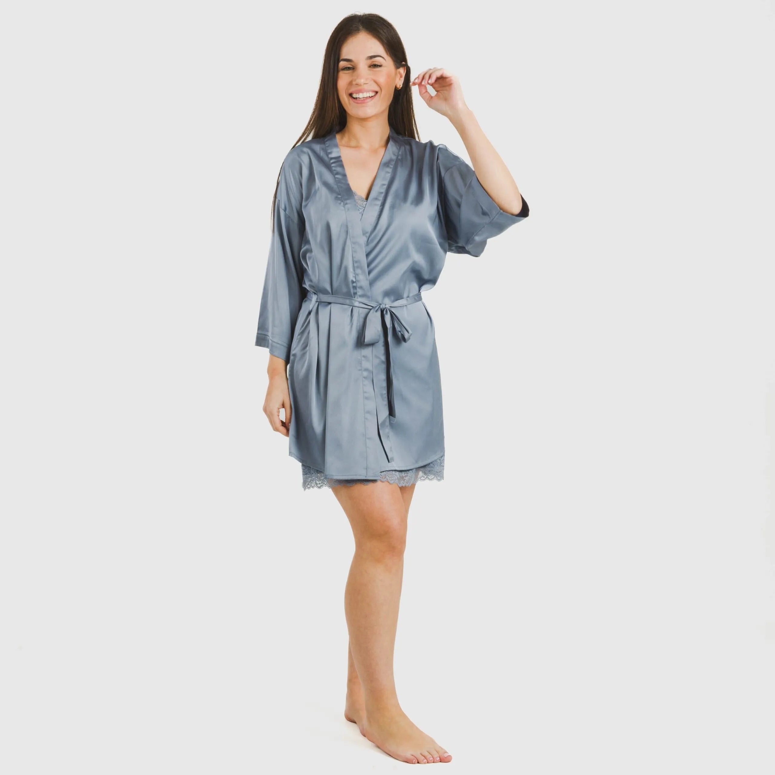 Robe curto feminino de cetim, liso, sexta-feira