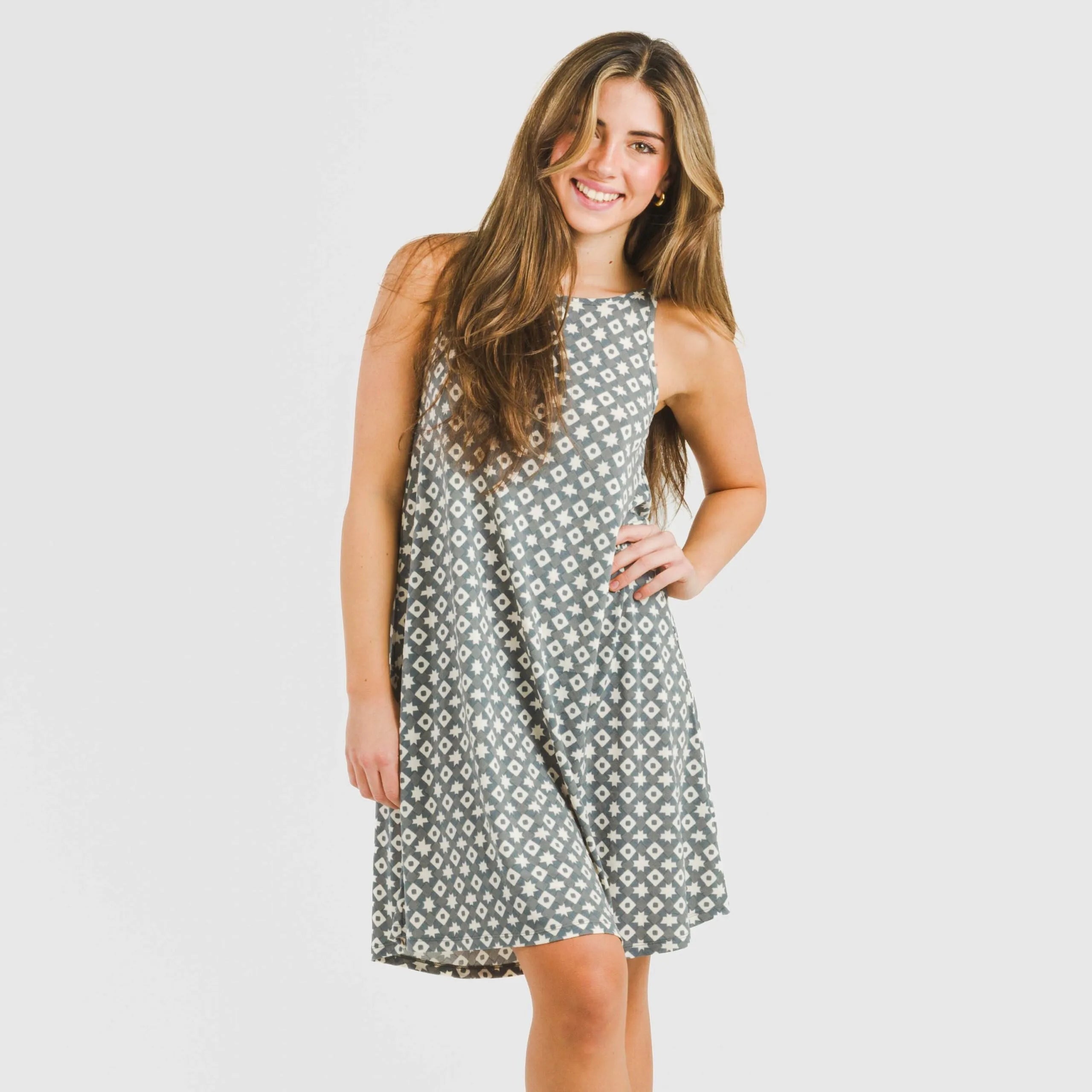 Vestido curto Narciso em crepe índigo com alças