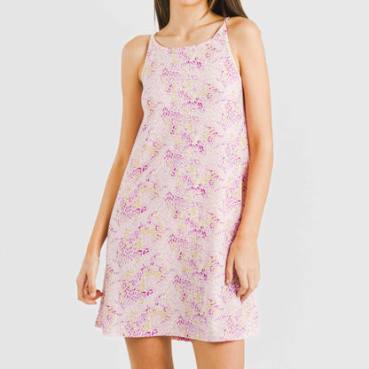 Vestido curto sem alças Aruna em crepe cor malva