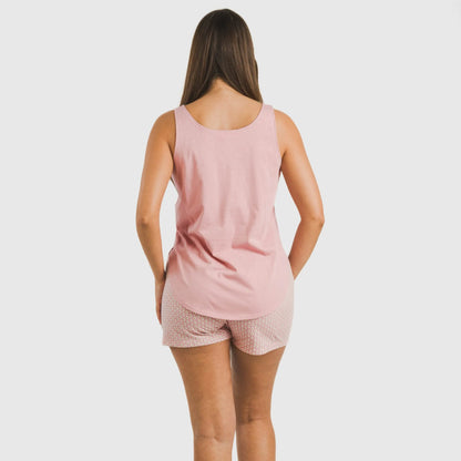 Pijama corto algodón Sassy rosa