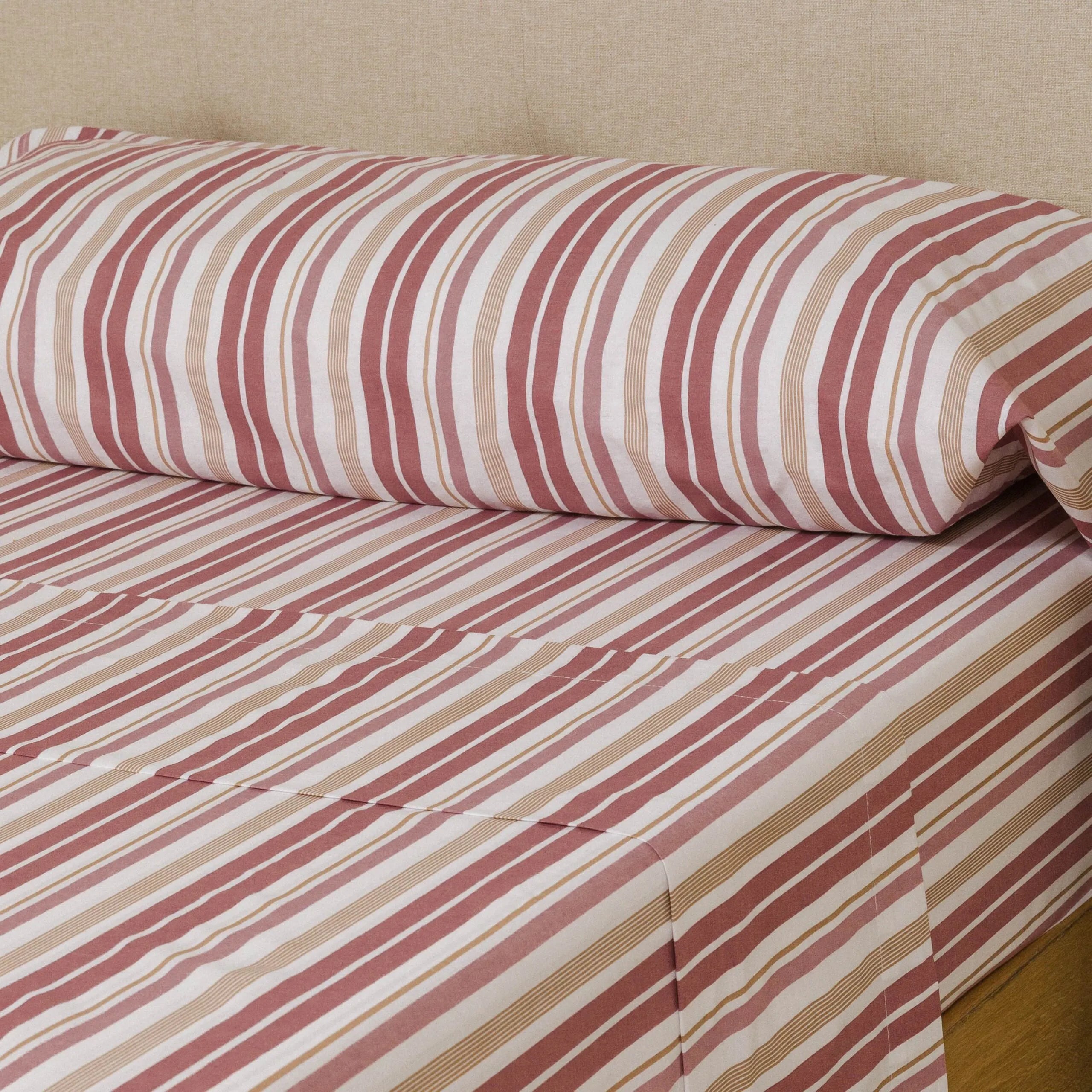 Jogo de lençóis algodão Raya Calendula rosa