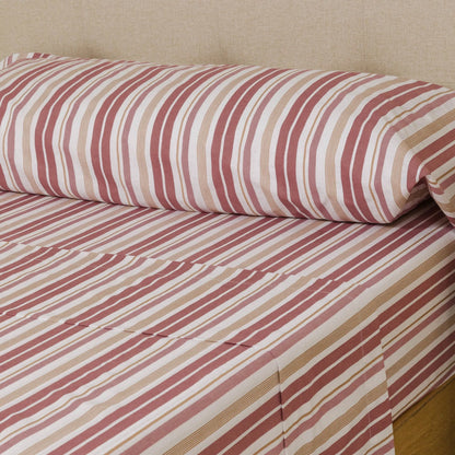 Jogo de lençóis algodão Raya Calendula rosa