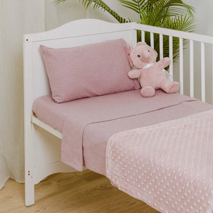 Jogo de lençóis de flanela lisa para berço