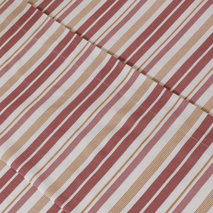 Jogo de lençóis listrados rosa calêndula