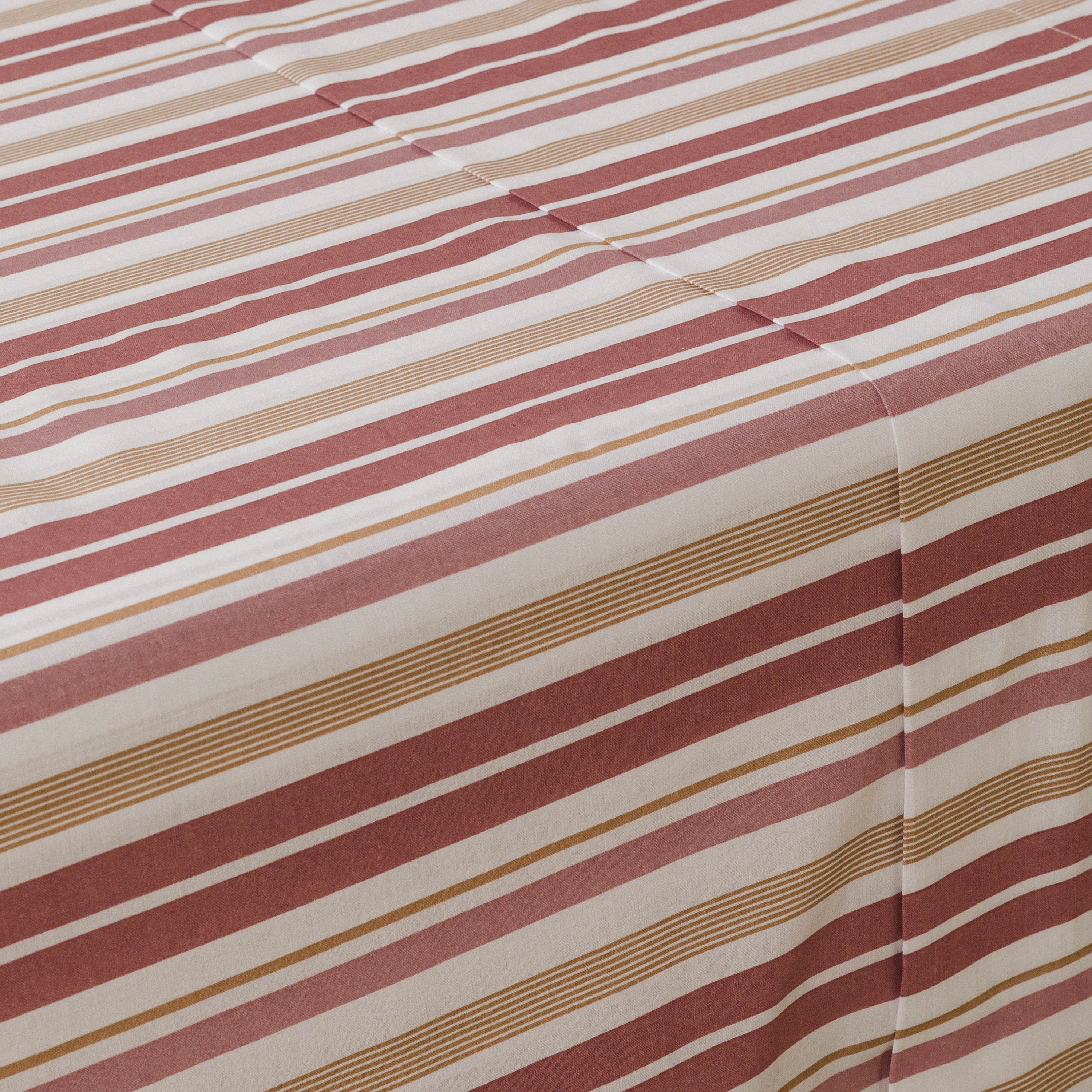 Jogo de lençóis listrados rosa calêndula