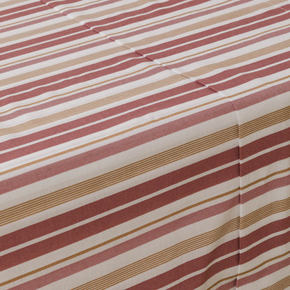 Jogo de lençóis listrados rosa calêndula