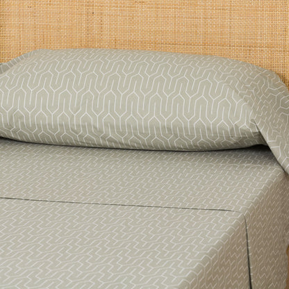 Juego de sábanas algodón percal Yolanda verde