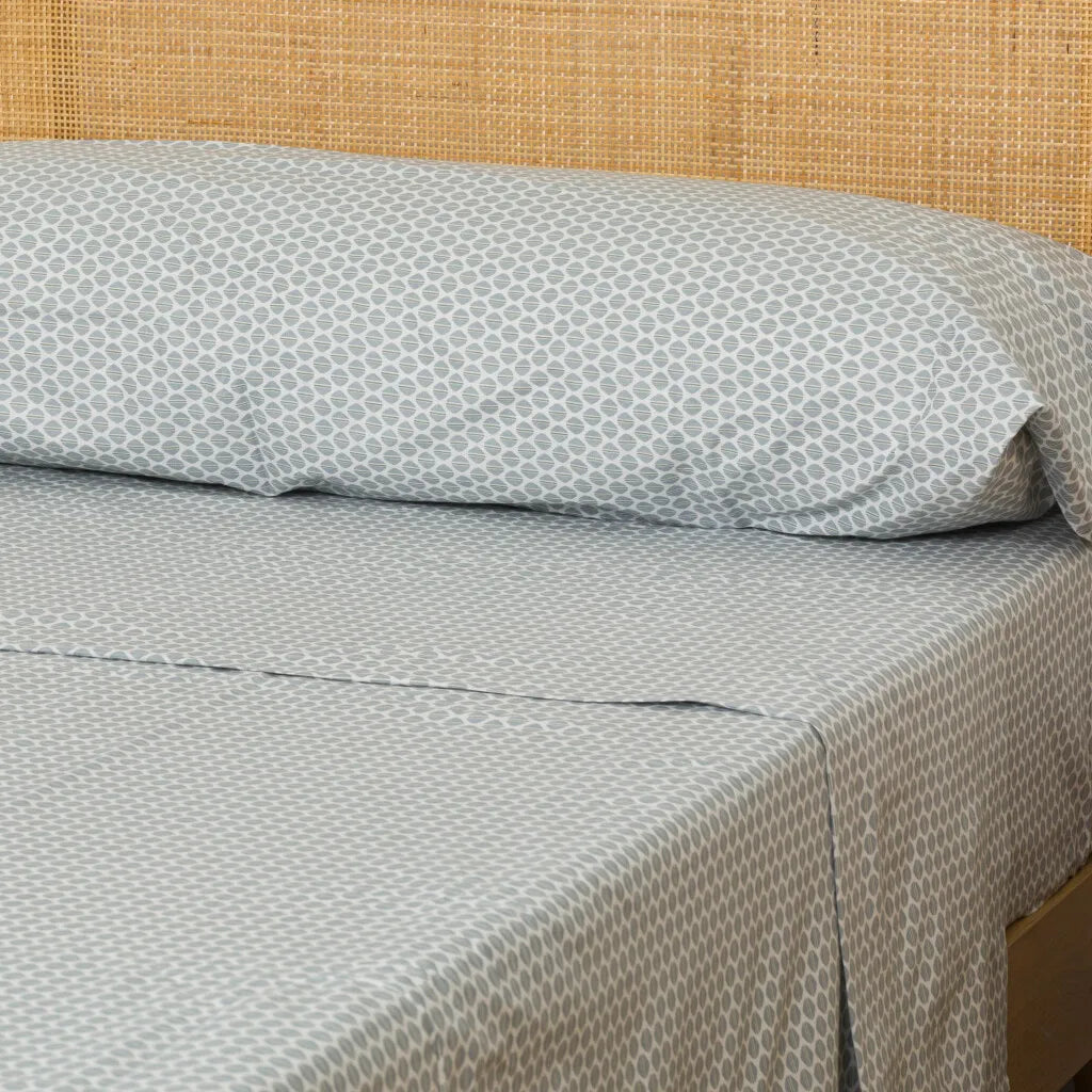 Jogo de lençóis algodão percal Dune azul indigo