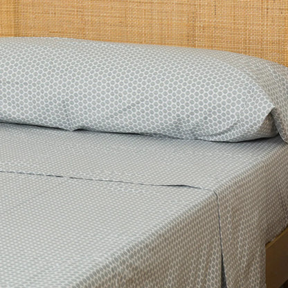 Jogo de lençóis algodão percal Dune azul indigo