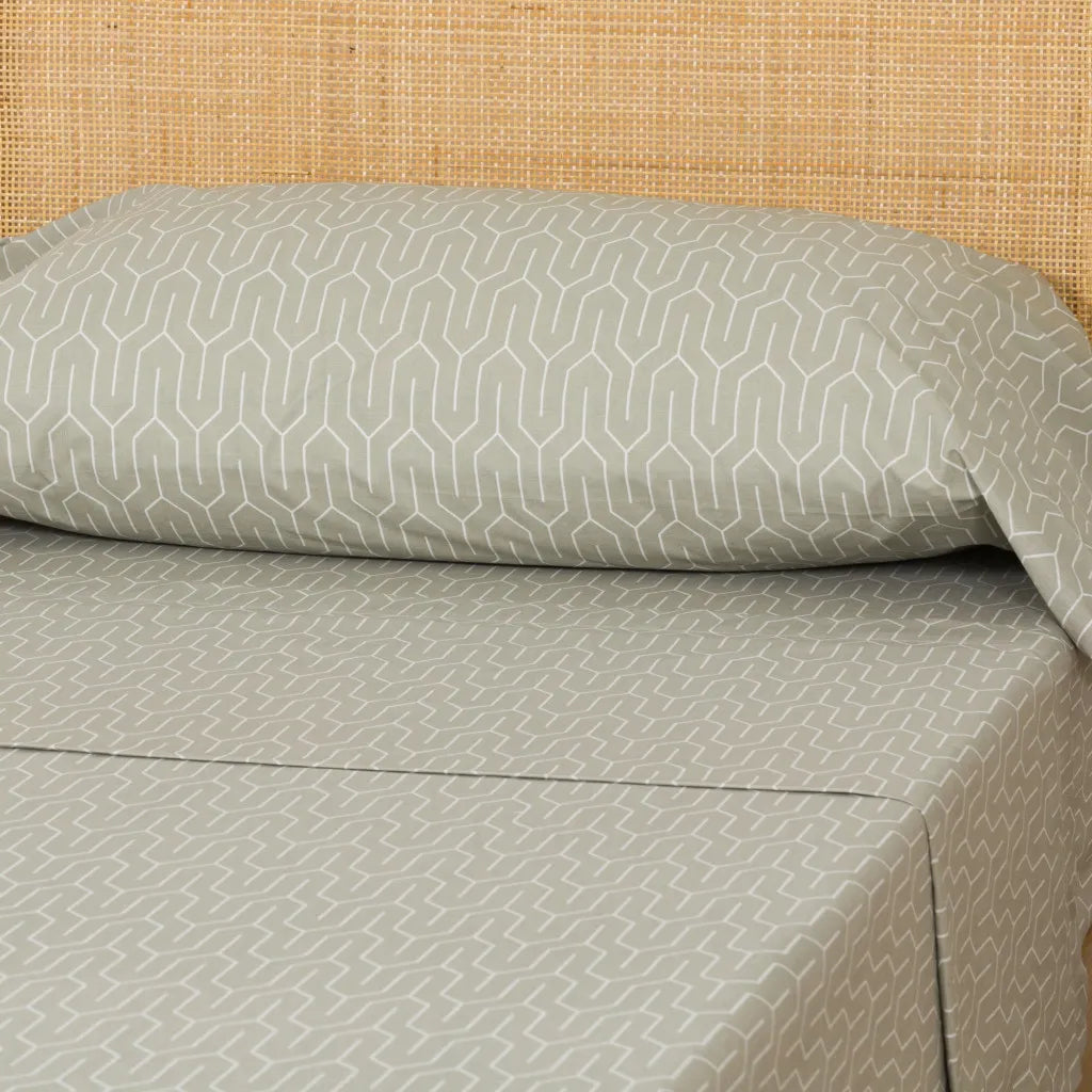 Jogo de lençóis algodão percal Yolanda verde