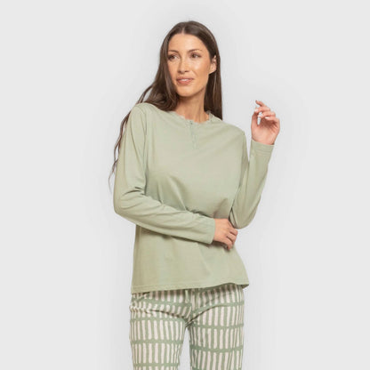 Pijama largo algodón Lemonade verde keike