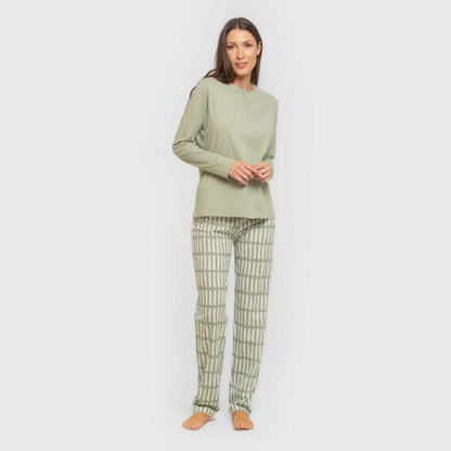 Pijama largo algodón Lemonade verde keike