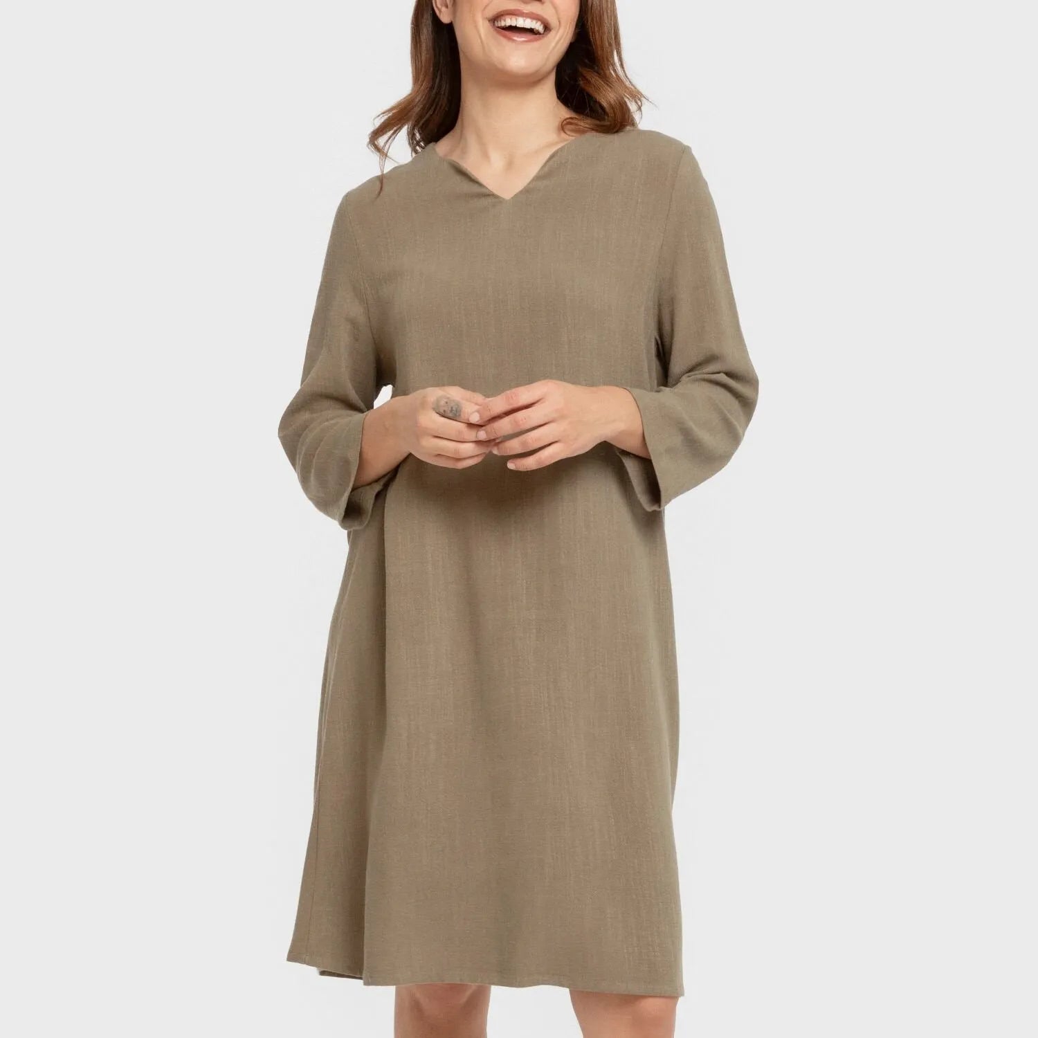 Camisola lisa de linho para mulheres