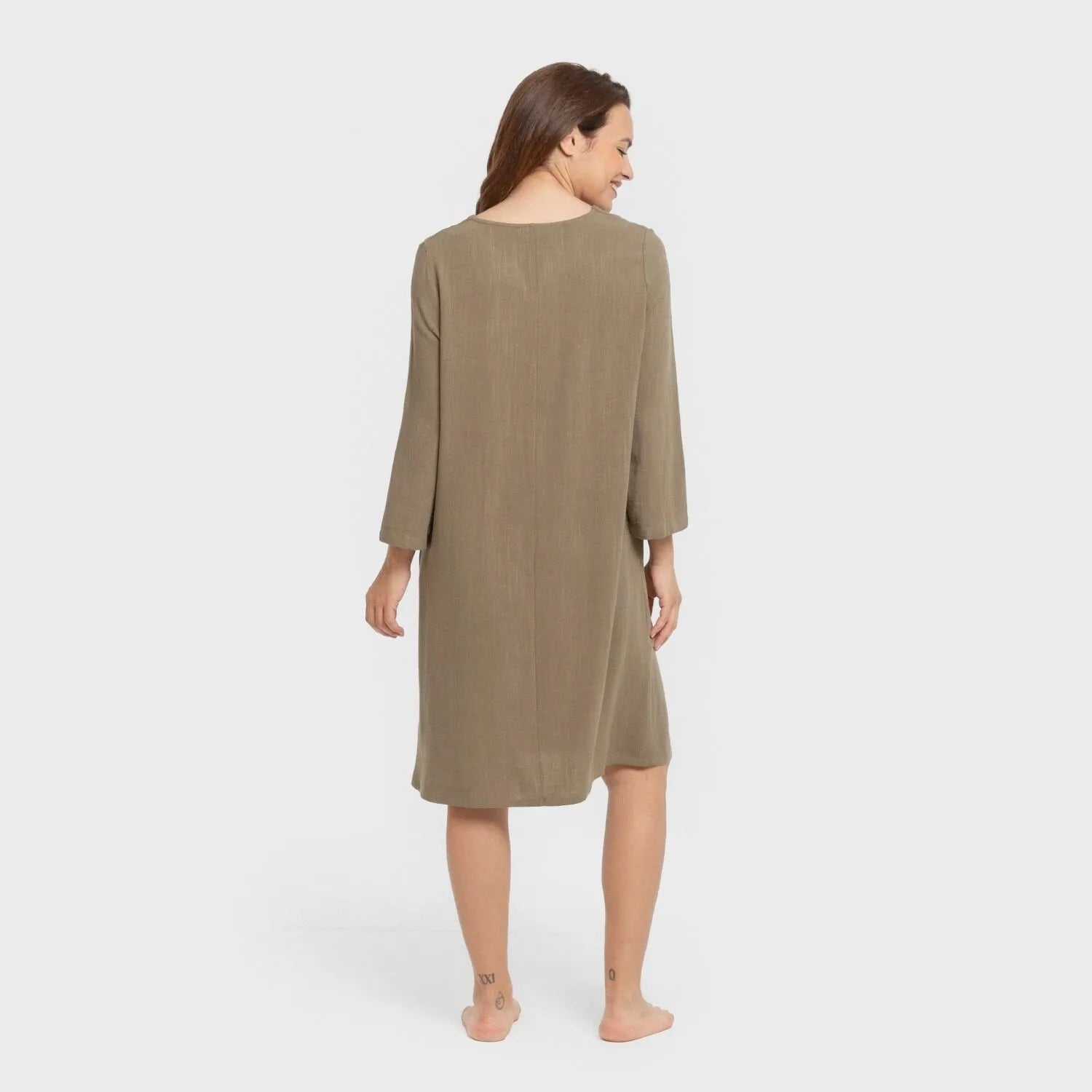 Camisola lisa de linho para mulheres