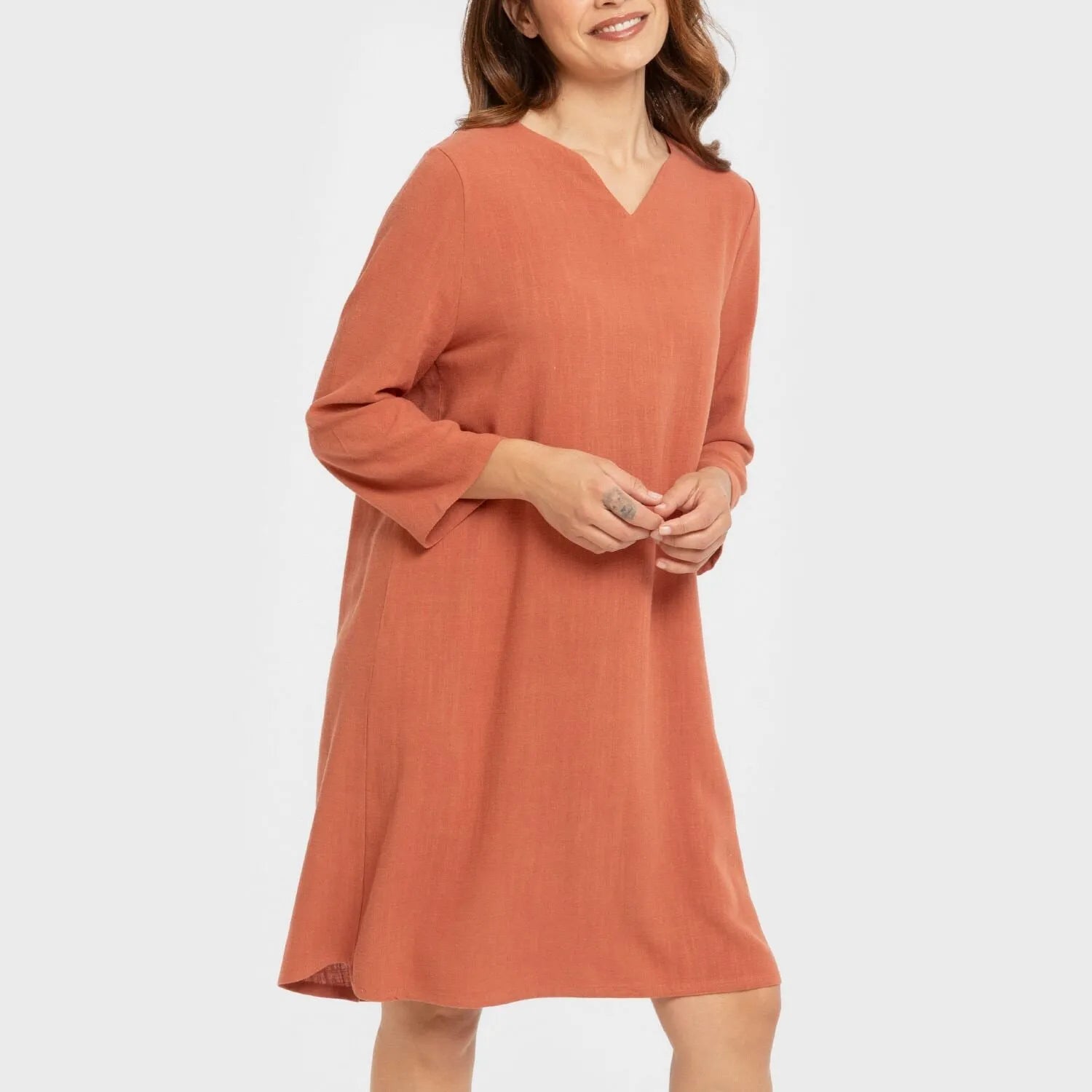 Camisola lisa de linho para mulheres