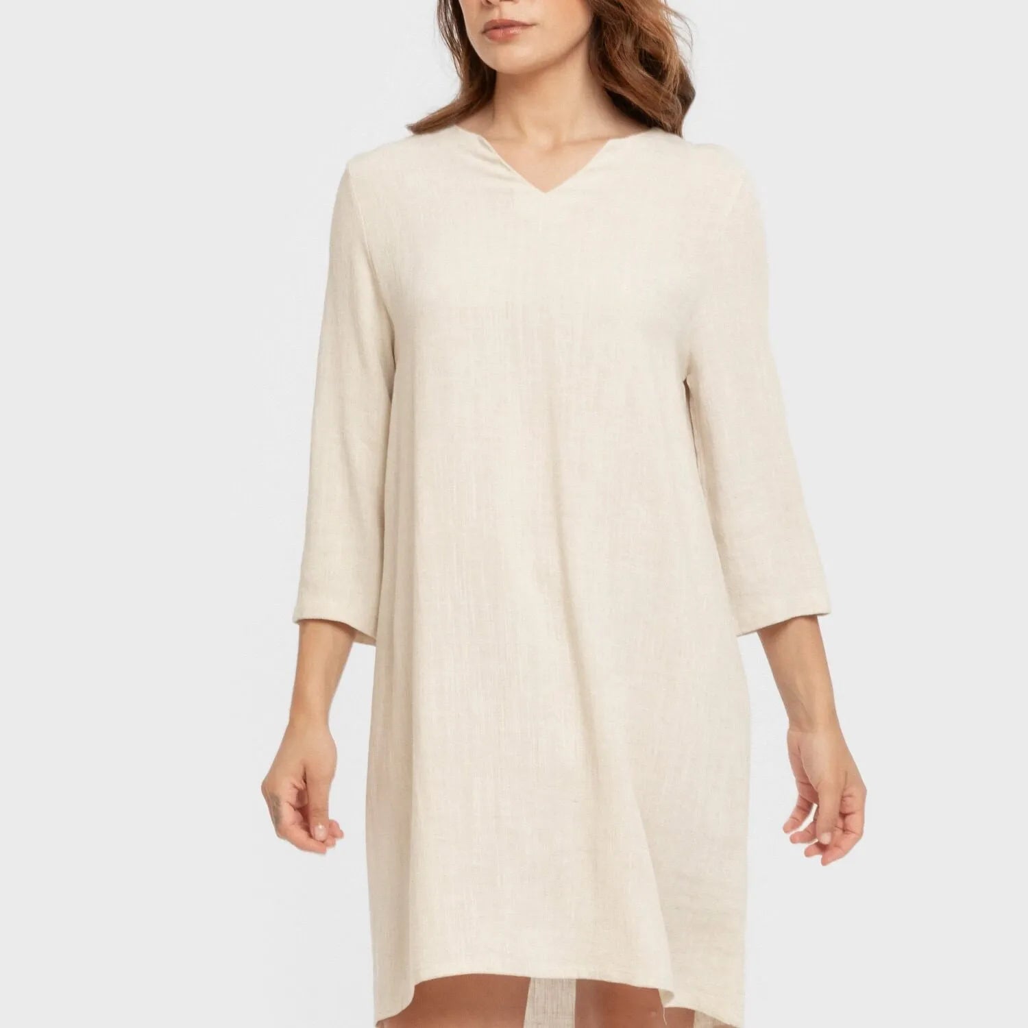 Camisola lisa de linho para mulheres