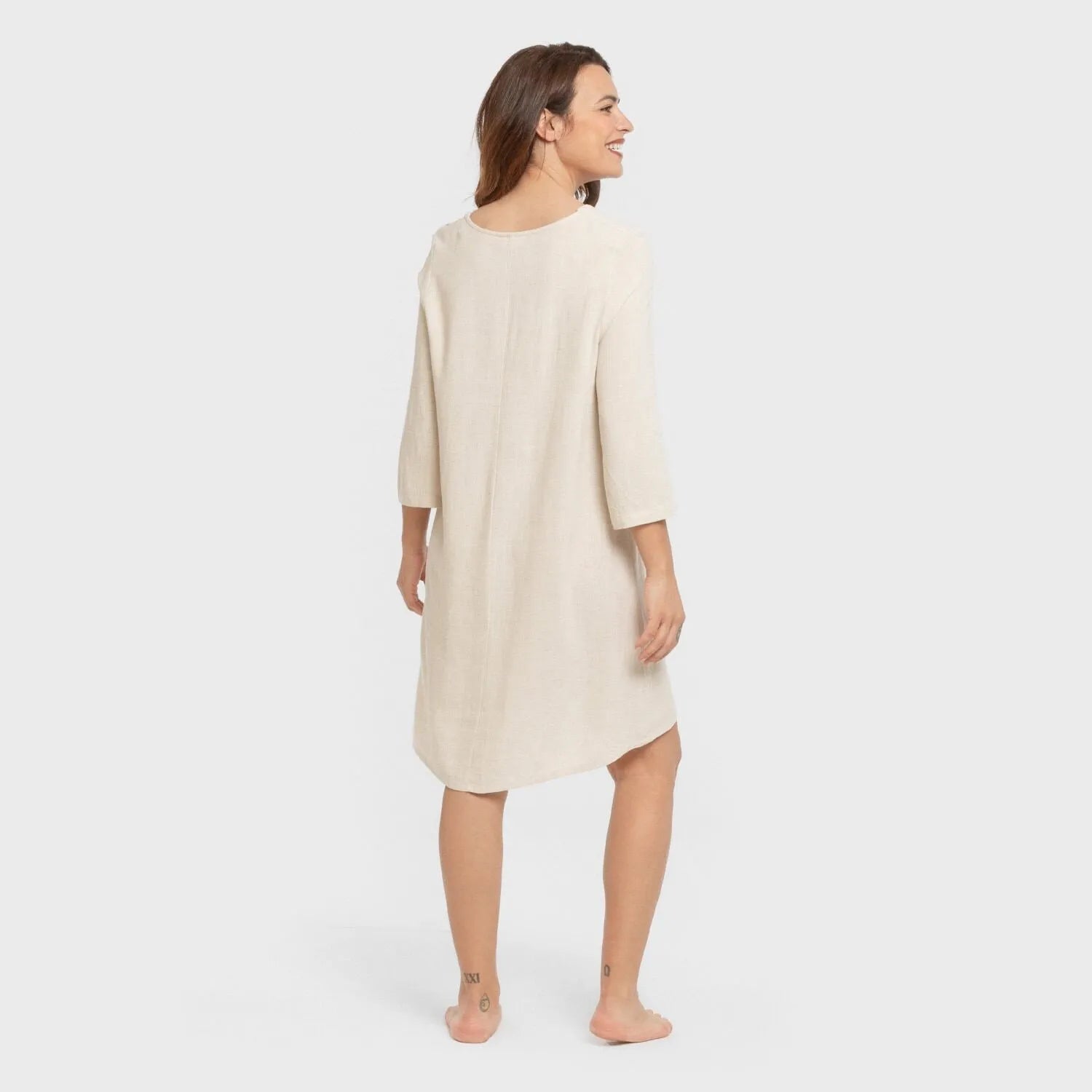 Camisola lisa de linho para mulheres