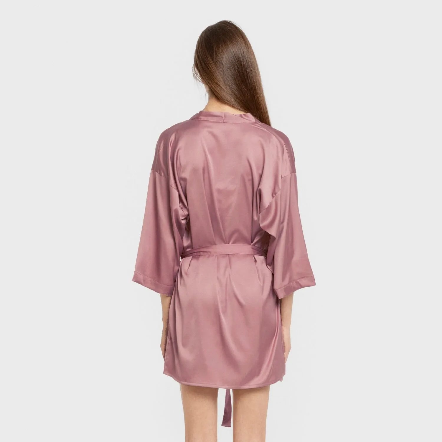 Robe curto feminino de cetim, liso, sexta-feira