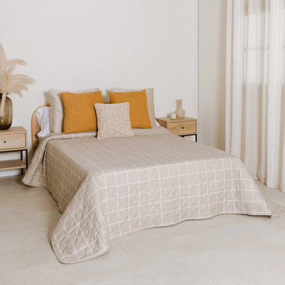 Colcha xadrez de areia Uceda