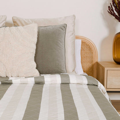 Colcha bouti listrada Calcutta verde-escura