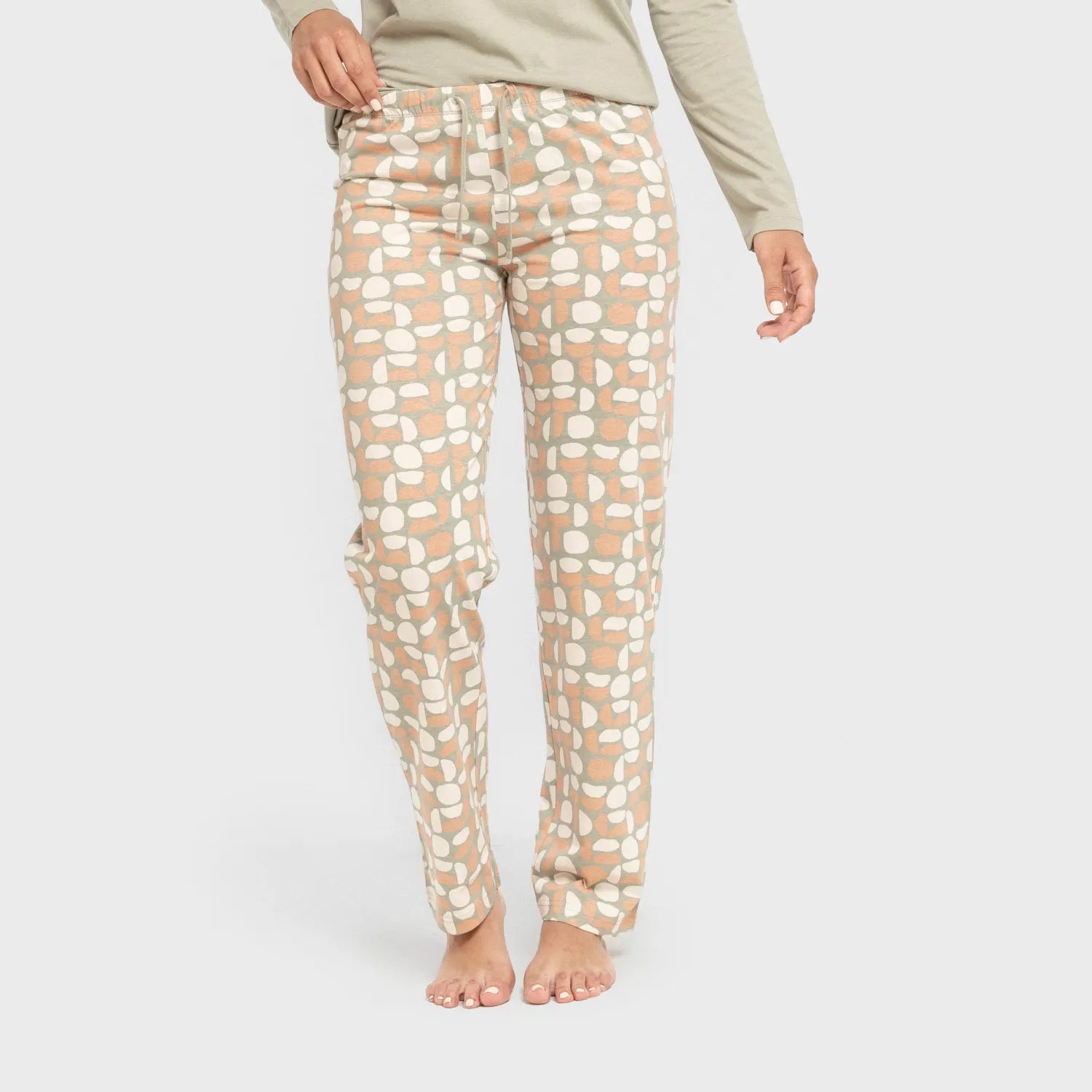 Pijama largo algodón Tebas verde cacería