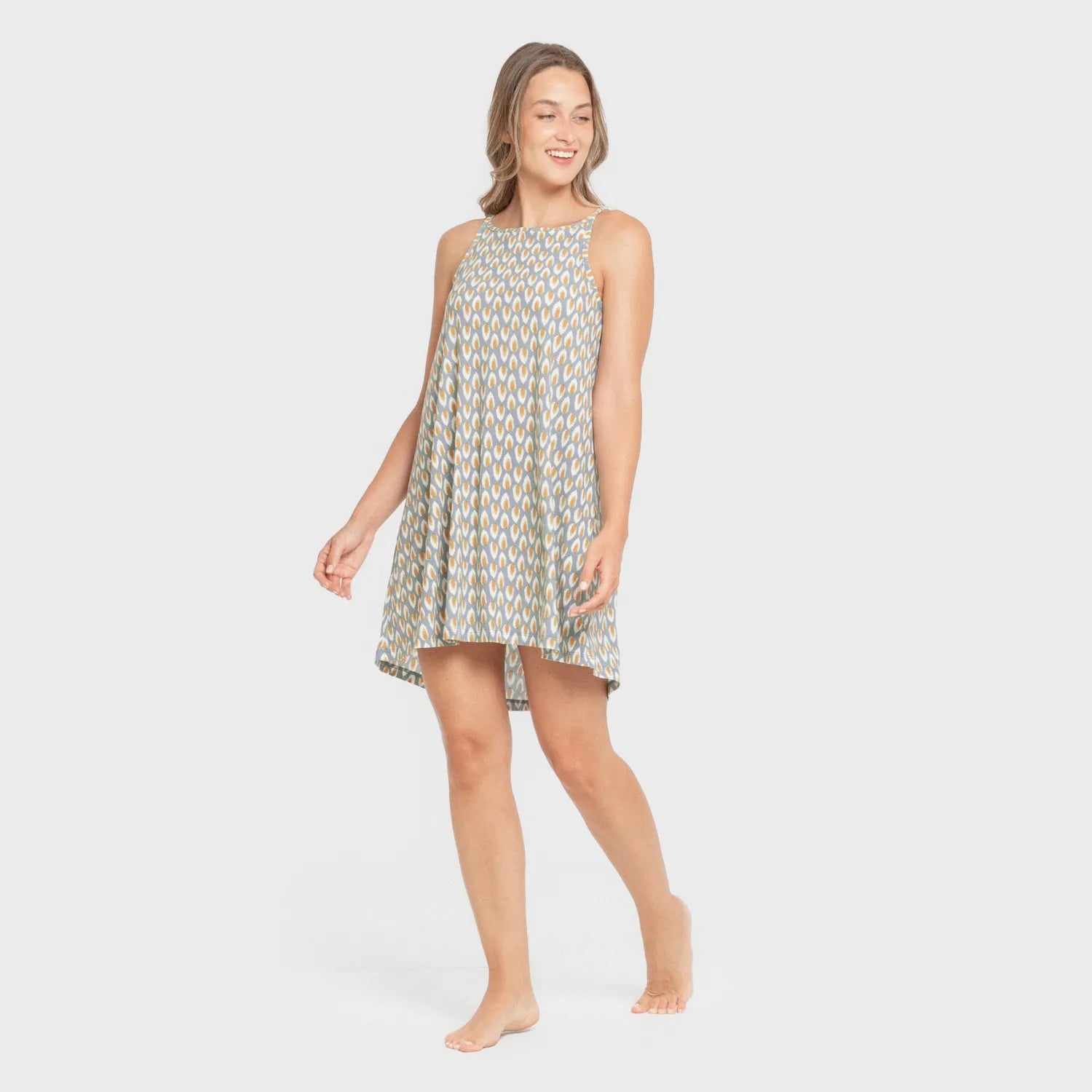 Vestido corto tirantes crepe Zac agua marina