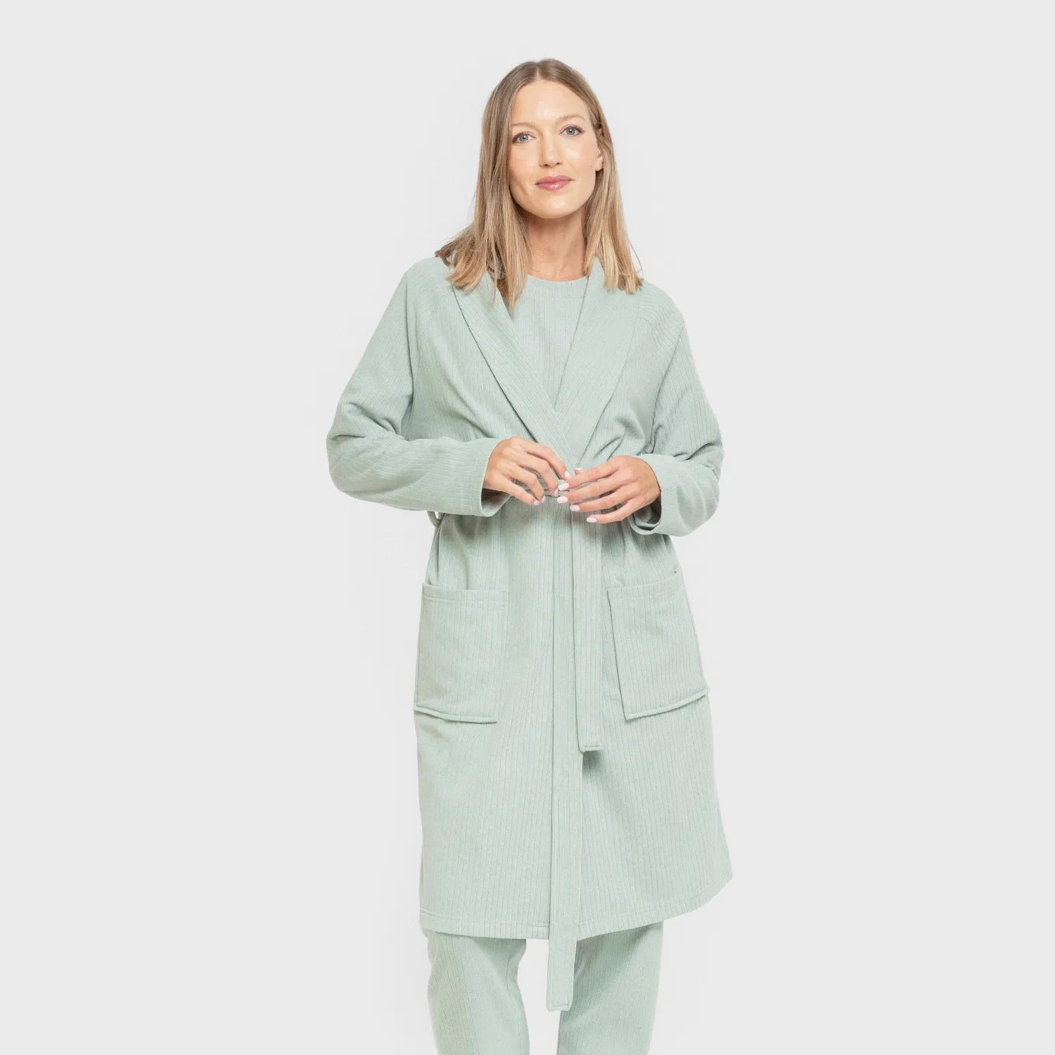 ROBE RIB WIDE LISTRADO SOLTO