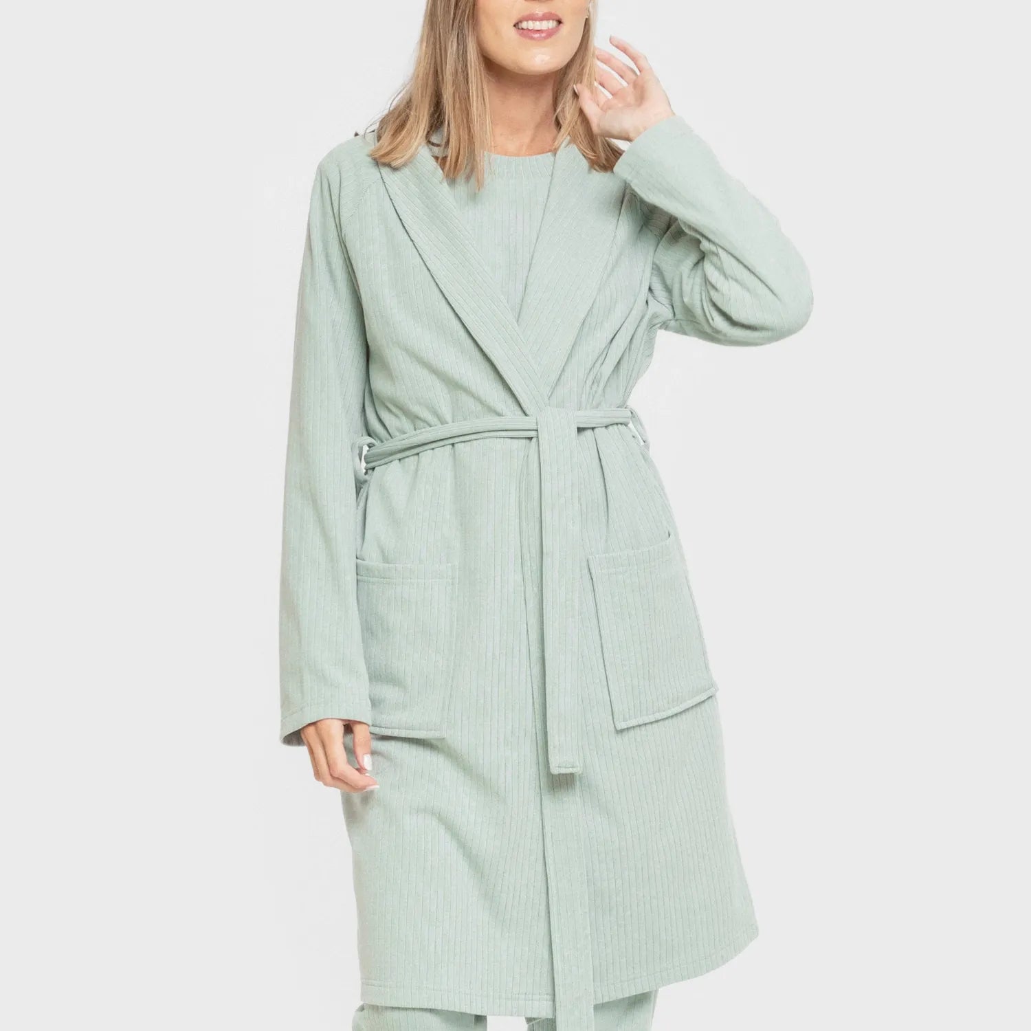 ROBE RIB WIDE LISTRADO SOLTO